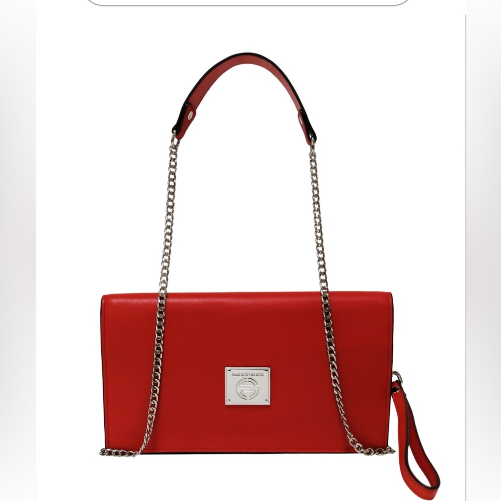 Paolo De Santo Lustrous Red Evening Clutch/ Crossbody